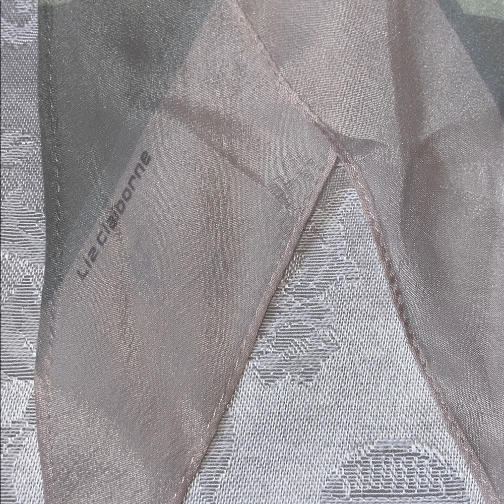 Vintage 1970’s Liz Claiborne Sheer Gray & light green Scarf - Picture 4 of 4